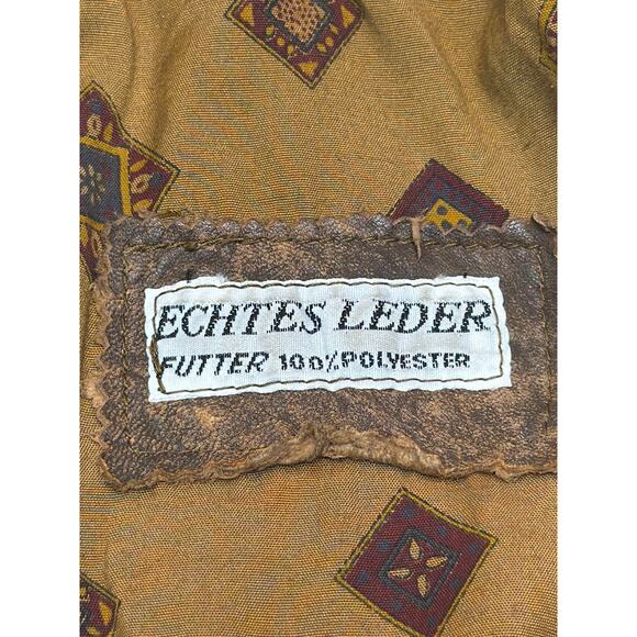 Vintage 1980’s Echtes Leder German Distressed Leather Jacket Size EU 40/US 8-10 - Picture 7 of 13